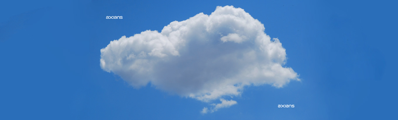 Bild einer Wolke mit Axians logo links und rechts
